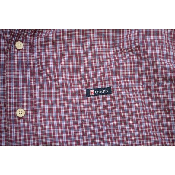 Chaps Ralph Lauren Dress Shirt Plaid Easy Care Mens Size 3XB 3XL Big - Picture 6 of 10